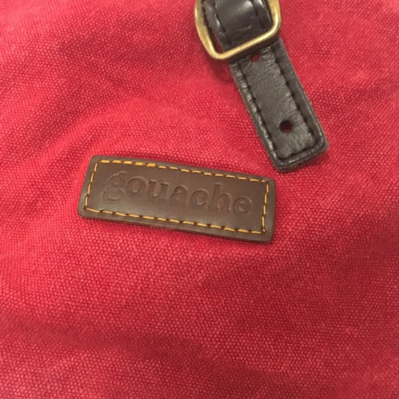 Gouache Red Canvass Crossbody Bag - Picture 3 of 6